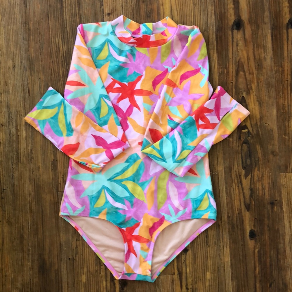 girls one piece king sleeve swimsuit